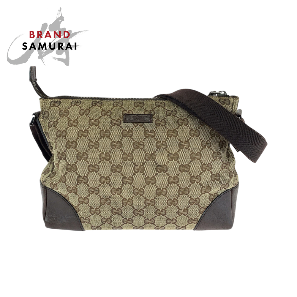 GUCCI Brown Beige Shoulder Bag Messenger GG Canvas - Picture 2 of 10